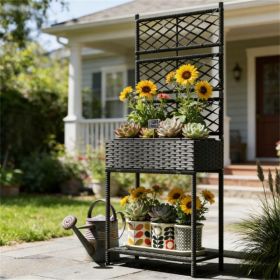Outdoor flower pot, plant rack, garden box, planting box, garden bed, black