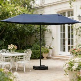 Garden Umbrella, Market Umbrella, Sunshade Umbrella (with Base) Dark Blue