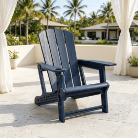 Realistic Wood Grain Folding Chairs for Backyard Lawn Outdoor Garden Furniture