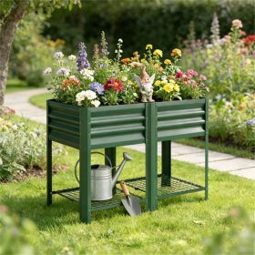 Elevated garden bed, plant rack, elevated flowerpot box, planting box, green