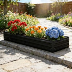 Elevated garden bed, planting box, black