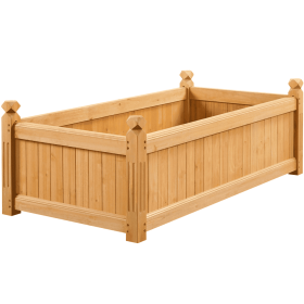 Wood Rectangular Garden Planter for Yard/Greenhouse, Light Brown