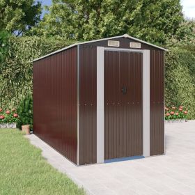 Garden Shed Dark brown Galvanized Steel Large Storage