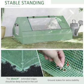 Mini Greenhouse, Small Green House, Garden Planting Shed, Outdoor Flower Planter Warm House with Zipper Windows and Door, Green