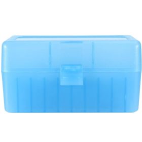 50 Round Rifle Ammo Can Durable Plastic Ammo Storage Box With Lock Waterproof Box Bullet And Tool Organizer (Option: Blue)