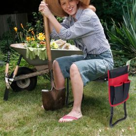 Garden Kneeler and Seat Folding Sturdy Gardening Stool (Color: Black)