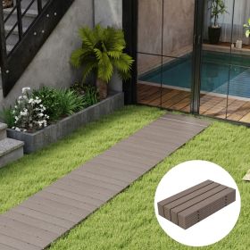 8 Ft Outdoor Garden Pathway Patio Roll Out Straight Walkways with Metal Wire Connection (Color: Gray, size: S)